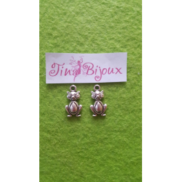 N.1 CHARMS/CIONDOLO "GATTO GATTINO" da 2cm ARGENTO TIBETANO