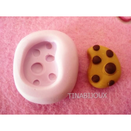 Stampino silicone per fimo" BISCOTTINO GOCCIOLE "da 2,1cm